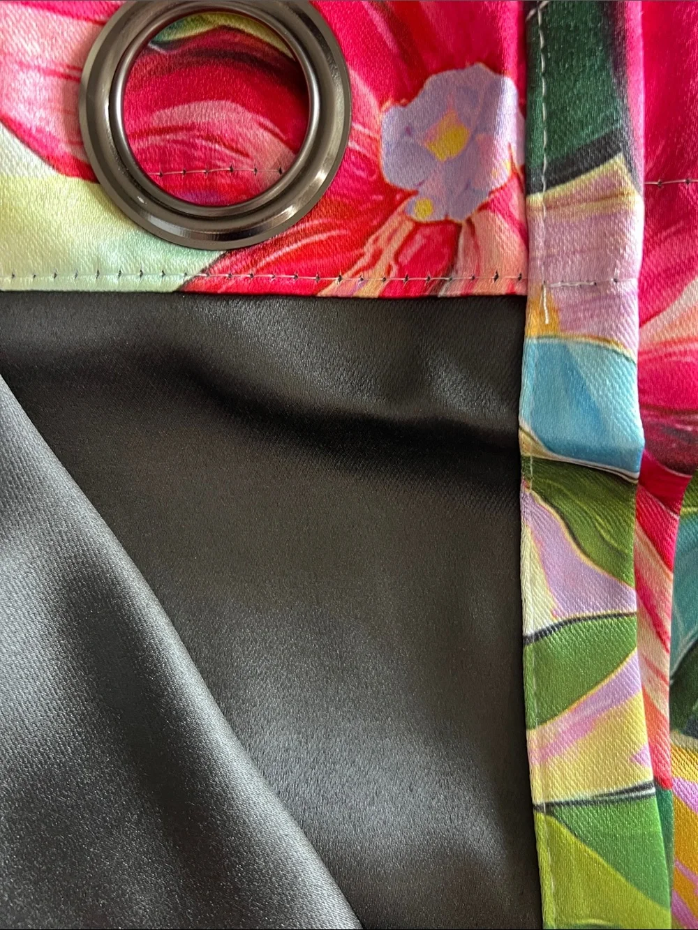 Floral Blackout Drapes in Purple and Multi-Color - Grommet Window Panels-